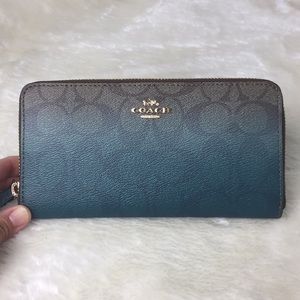 Coach Ombre Signature Wallet Blue